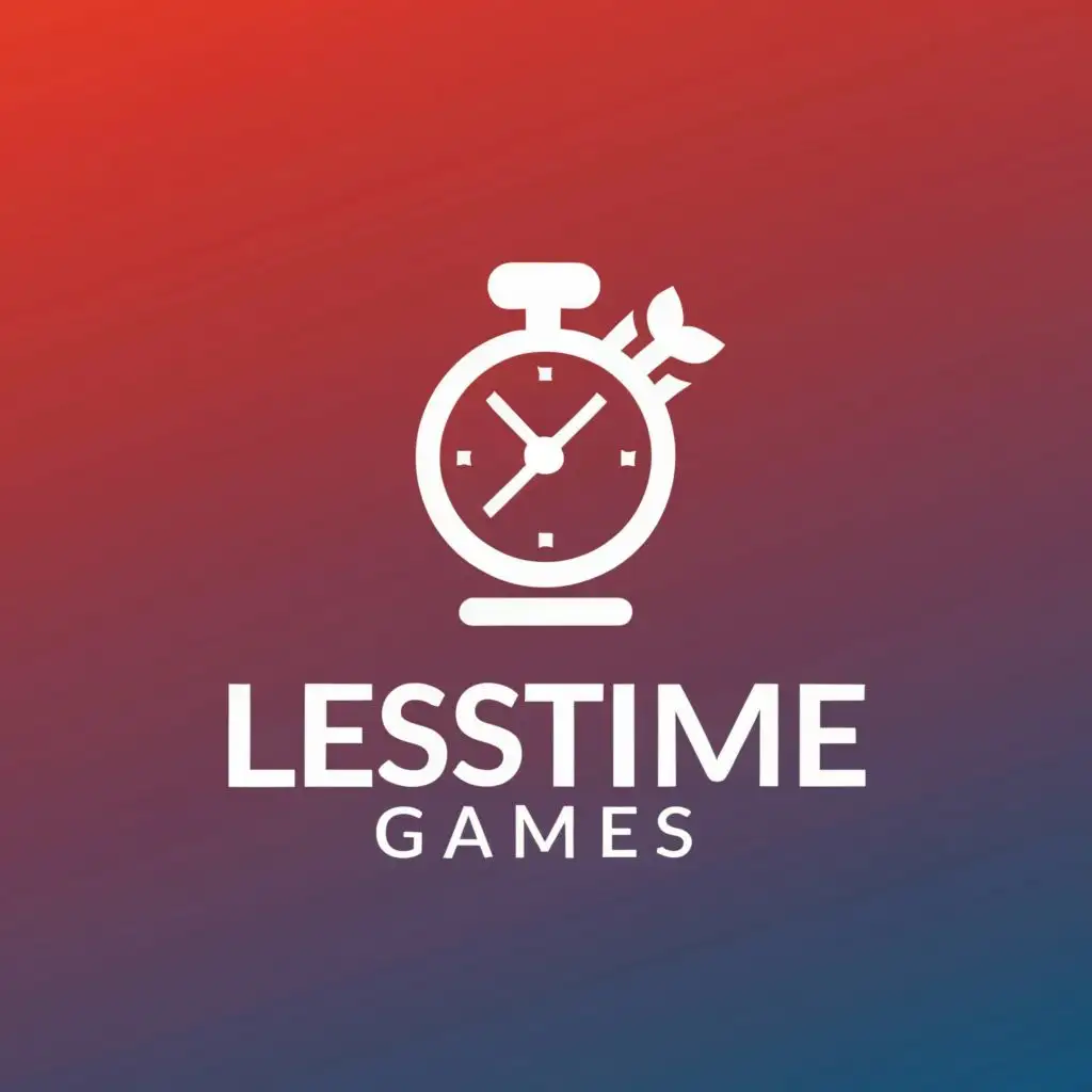 a logo design,with the text "LessTime Games", main symbol:Timer,Moderate,be used in Entertainment industry,clear background