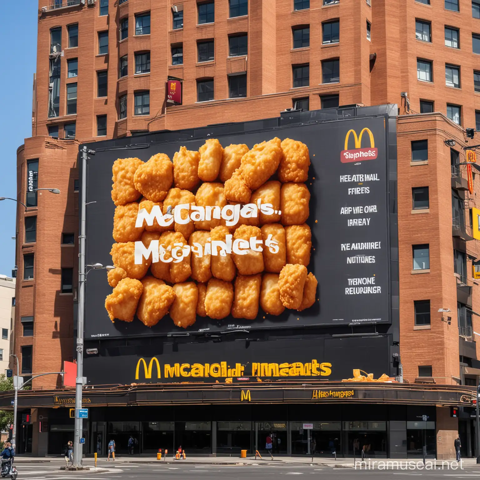 McDonalds McNugget Game Promo Billboard Featuring Playful Characters