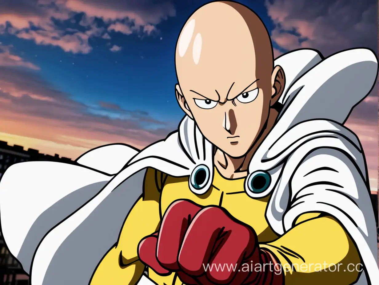 Saitama-from-One-Punch-Man-Holding-Looking-for-Russian-Sign