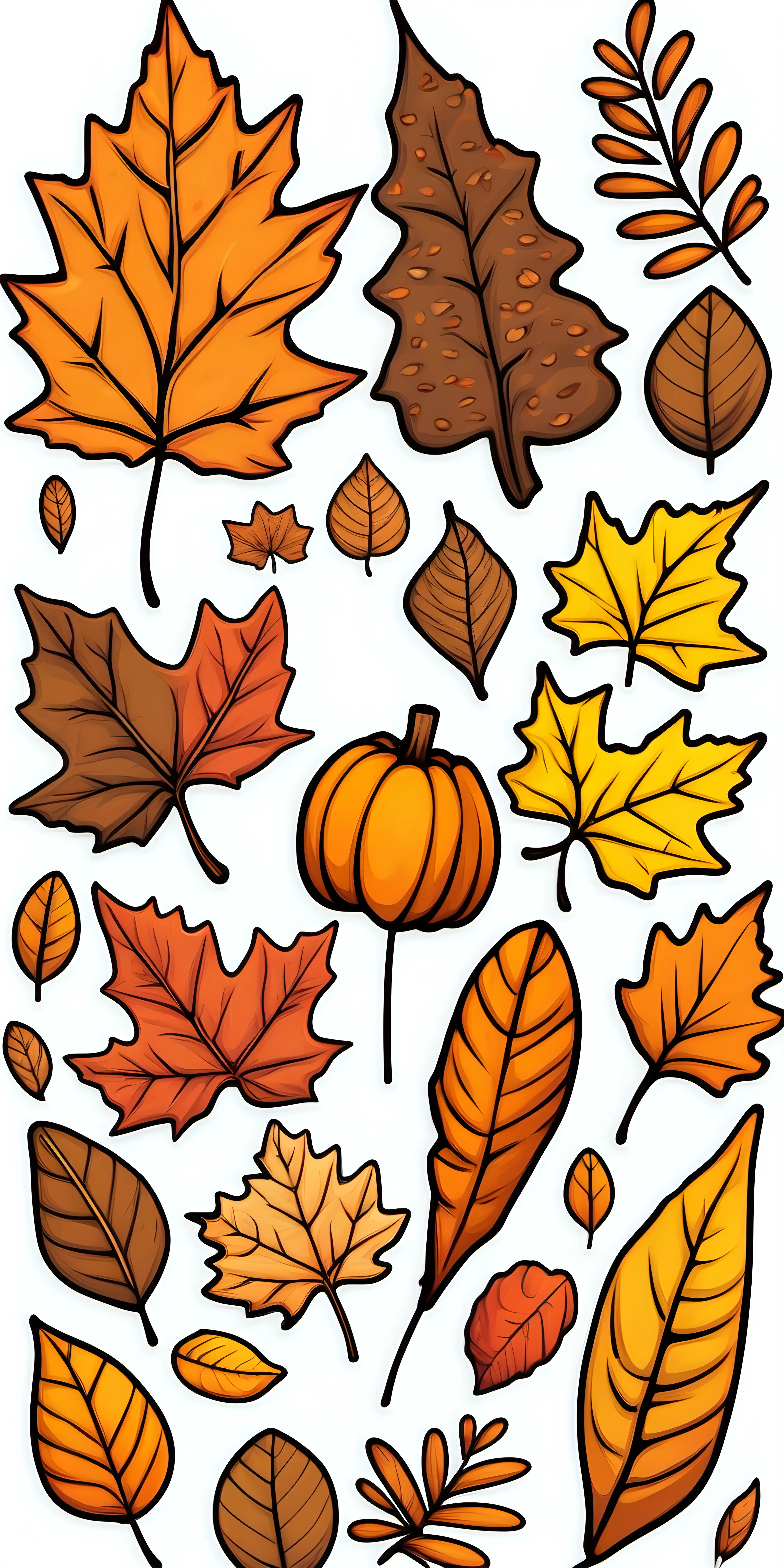 Autumnthemed Contour Clip Arts and Stickers Tranquil Nature Designs