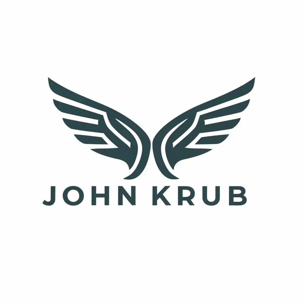 a logo design,with the text "John Kerub", main symbol:Wings,Moderate,clear background