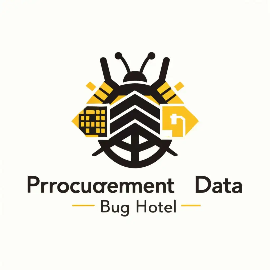 logo, bug hotel, with the text "procurement data bug hotel", typography