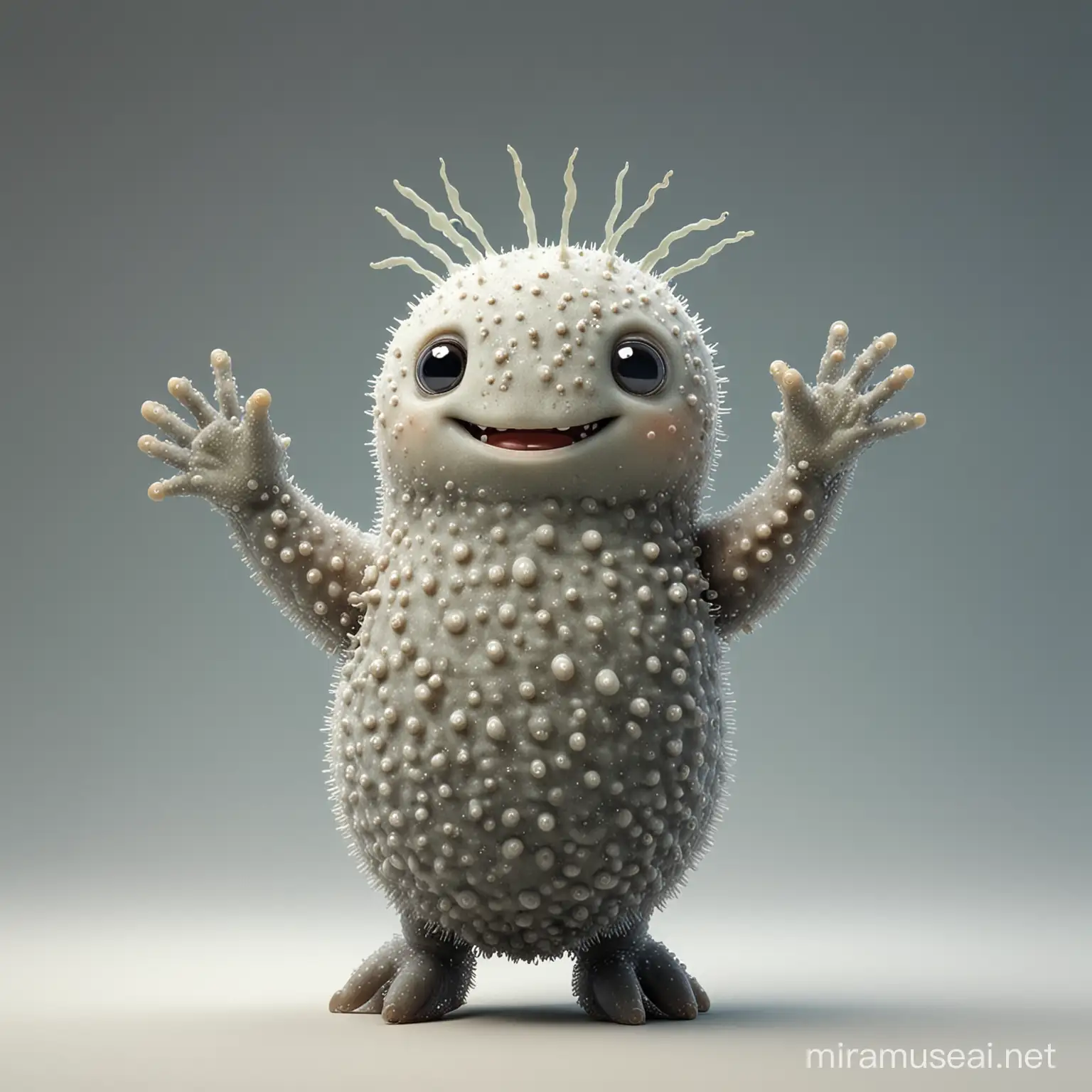 Charming Sea Cucumber Character Welcoming Guests