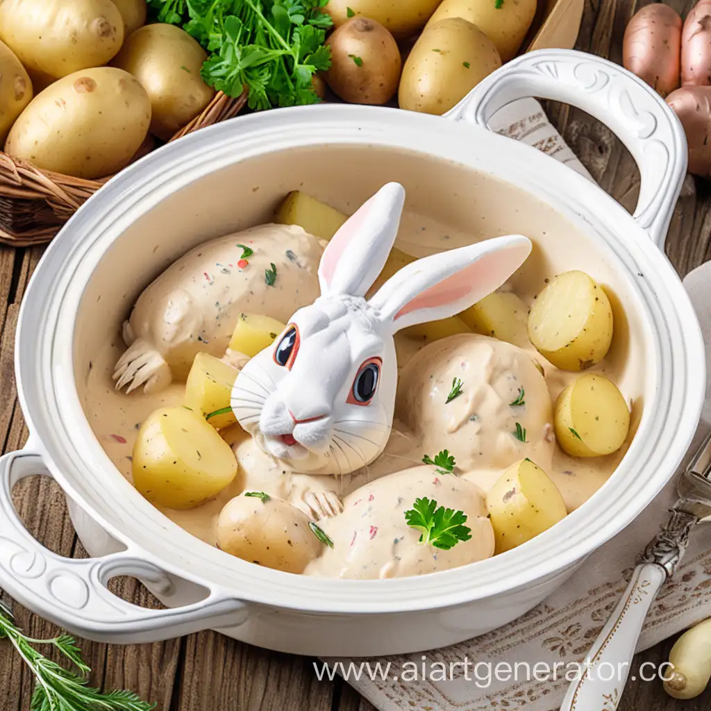 Delicious-Rabbit-in-Sour-Cream-with-Potatoes-Recipe