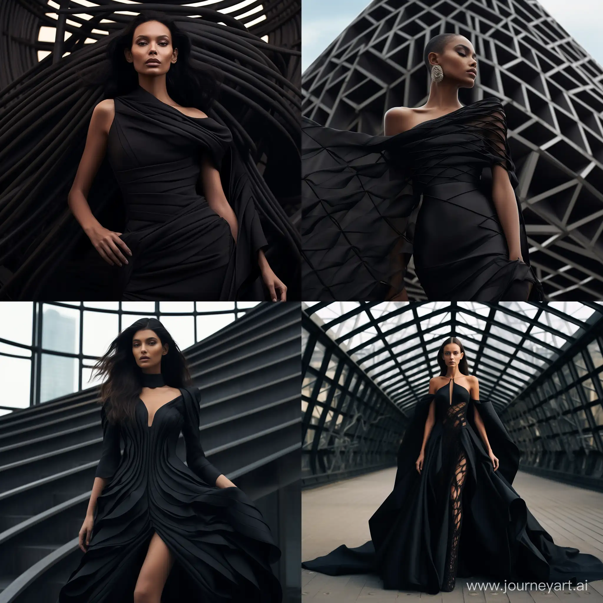 Black-Glamour-Dress-Intersection-of-Fashion-and-Architecture
