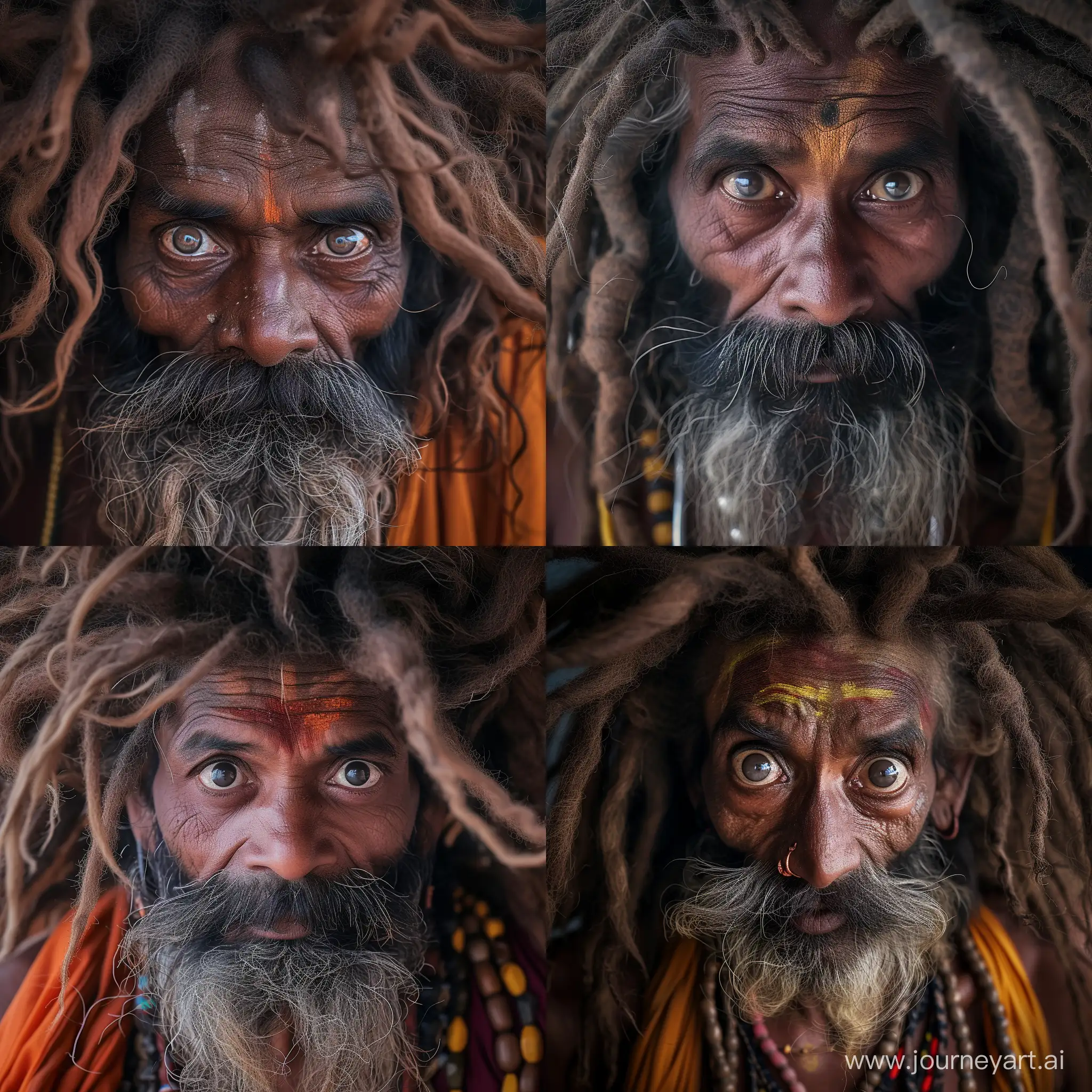 Closeup-Portrait-of-Naga-Sadhu-in-India-with-Striking-Eyes-and-Wild-Hair-Fuji-XT5-Photorealistic-Image