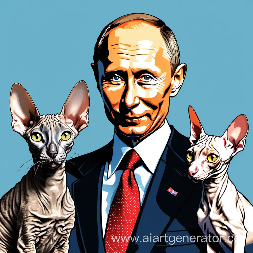 Adorable-Cornish-Rex-Cat-Poses-with-Russian-President-Putin