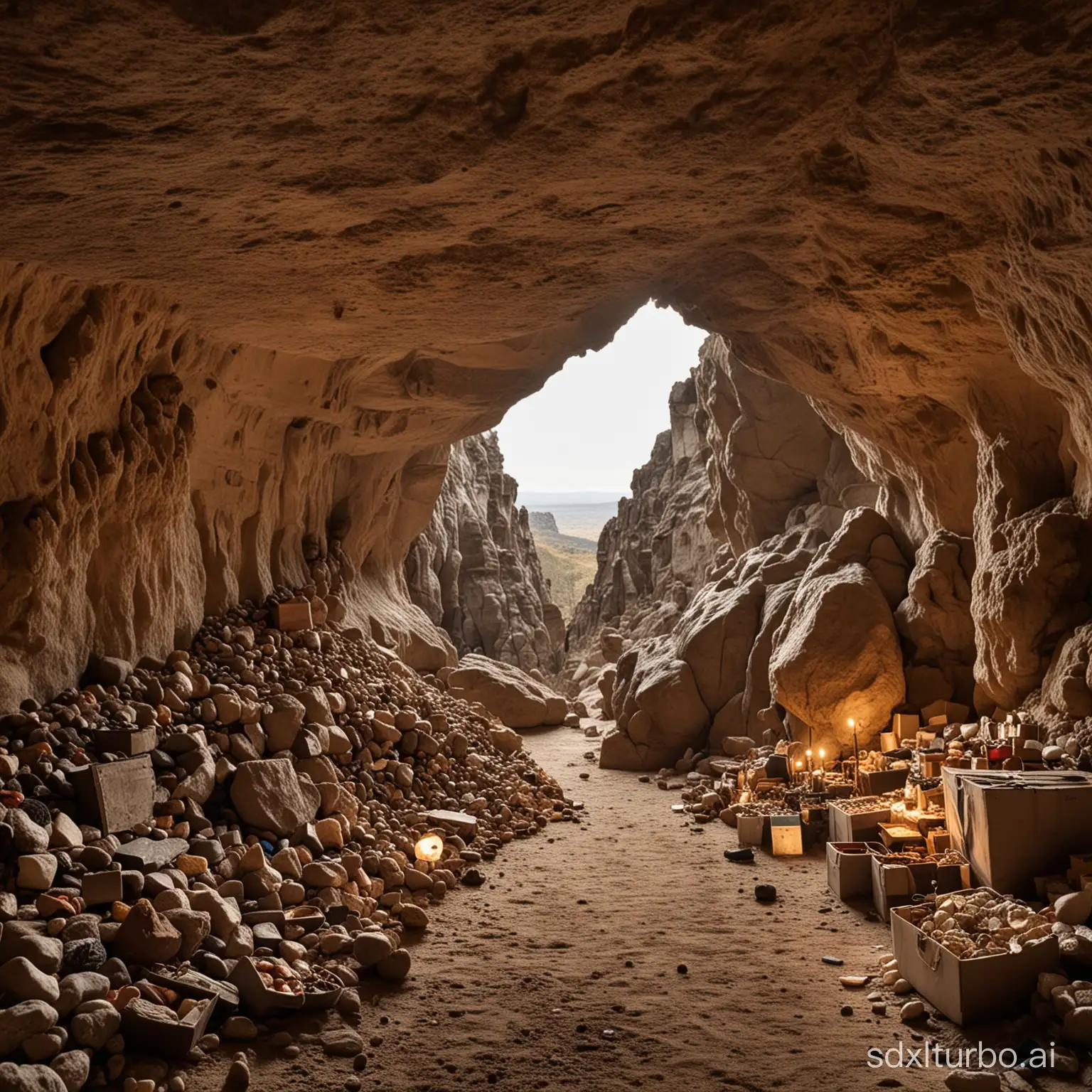 Cave with treasures