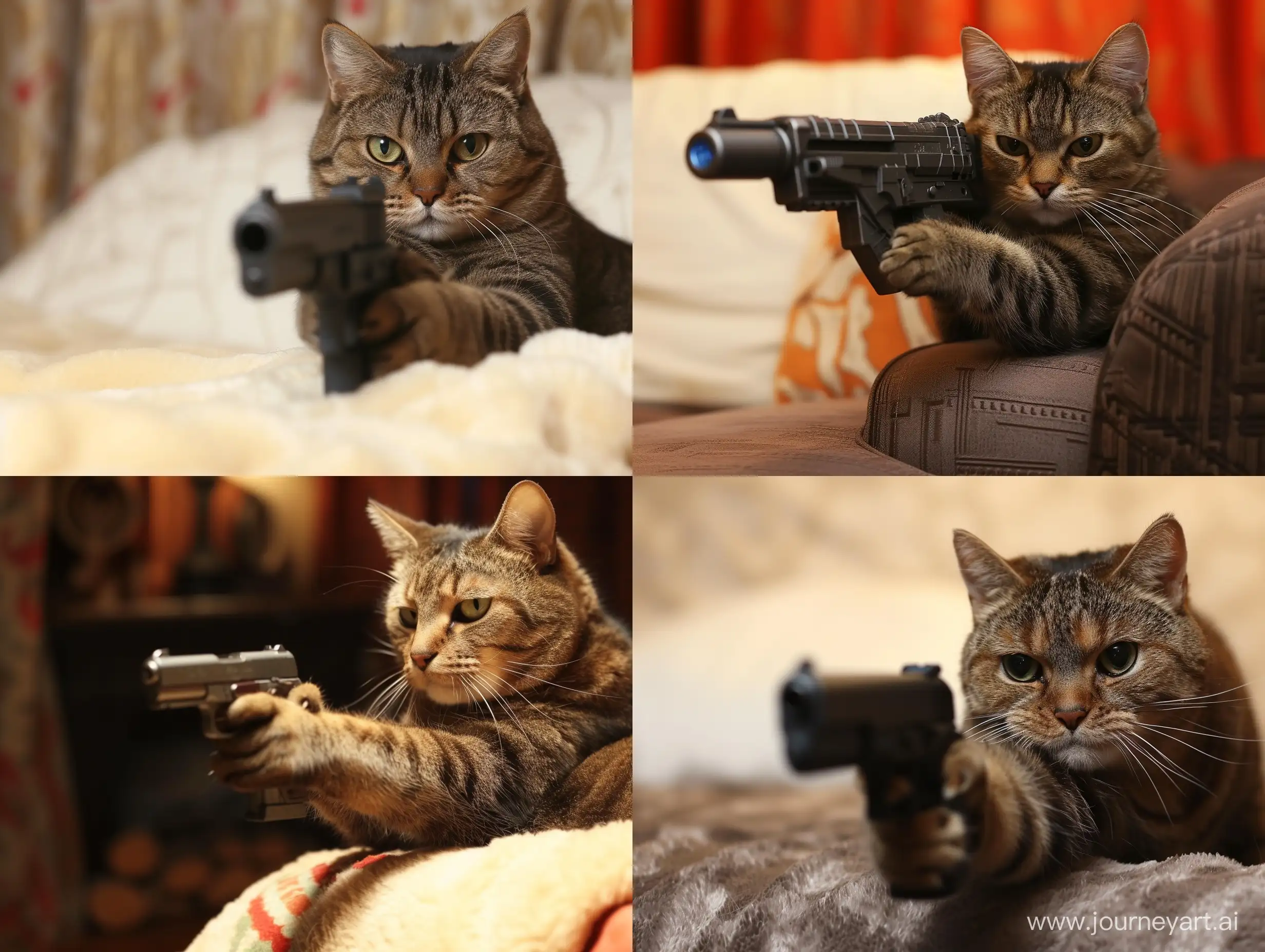 кот с пистолетом
