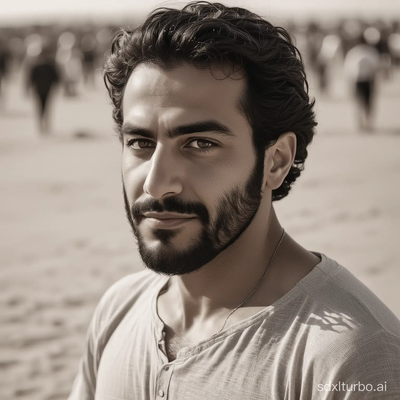 Persian-Man-Enjoying-Serenity-at-the-Beach