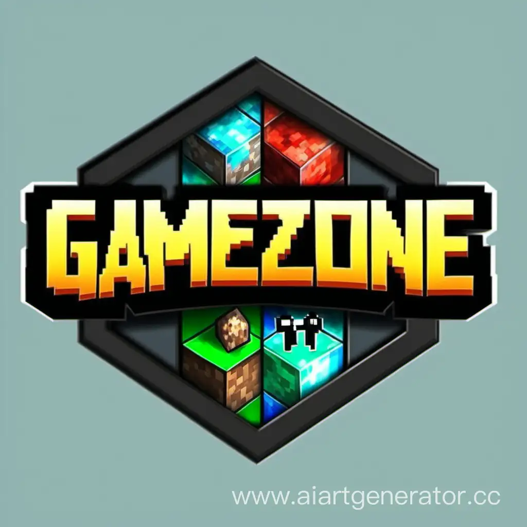 Dynamic-GameZone-Minecraft-Server-Logo-with-Pixel-Art-Adventure