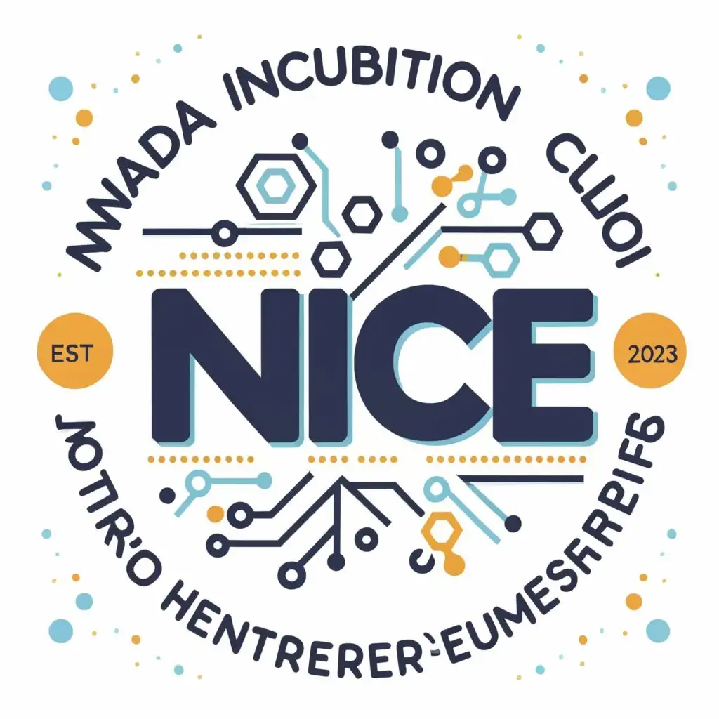 logo, NAWADA INCUBATION CLUB OF ENTREPRENEURSHIP, with the text "NICE", typography, be used in Technology industry
