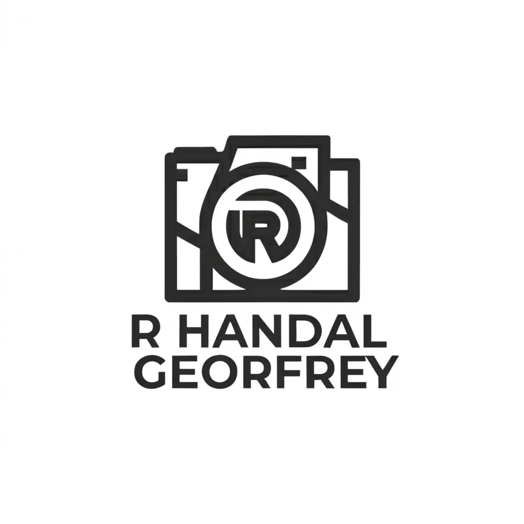 a logo design,with the text "R HANDAL GEOFFREY", main symbol:Mirrorless camera outline,Moderate,clear background
