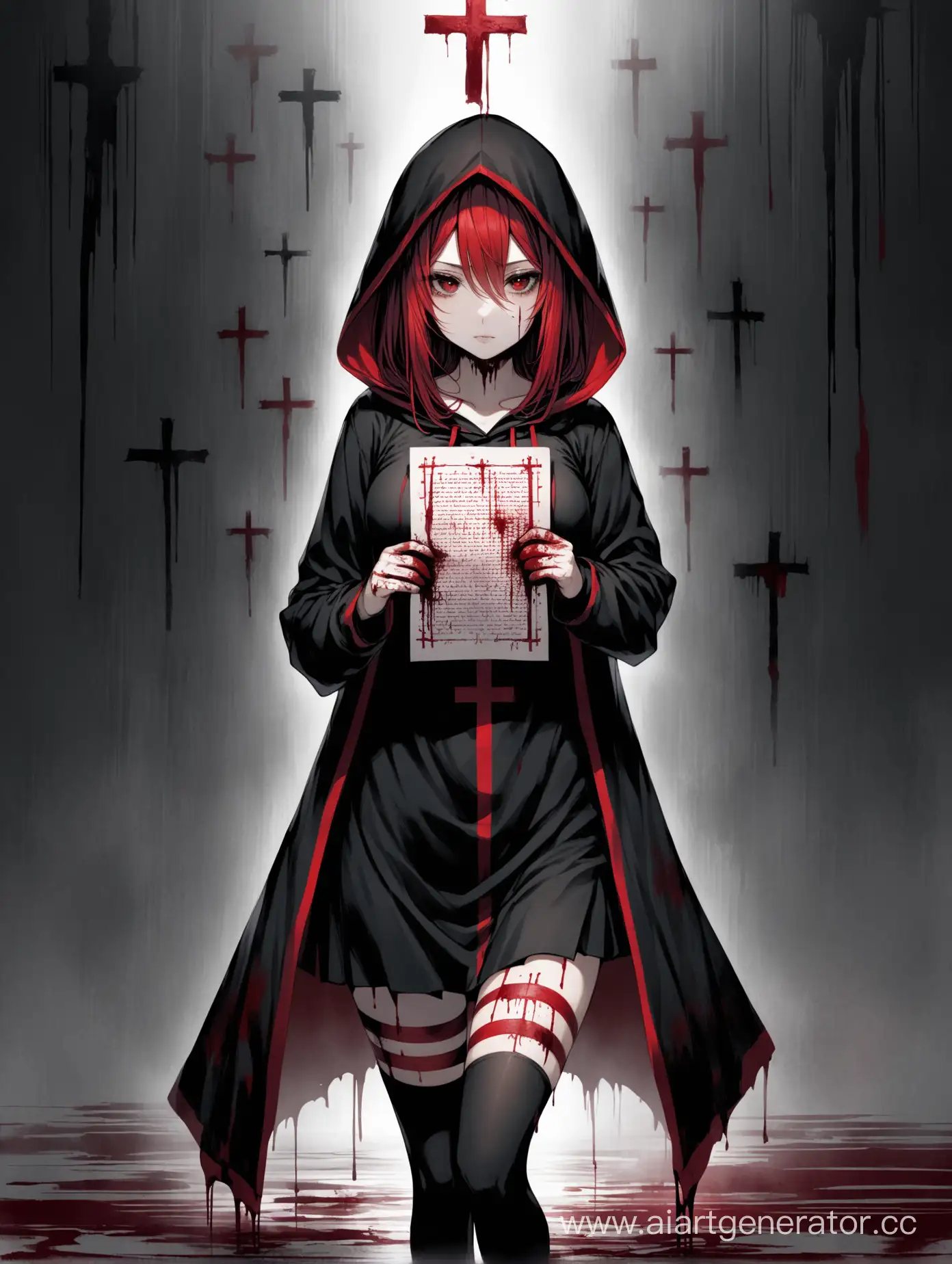 Mystical-CrimsonHaired-Girl-with-SilverInscribed-Hood-and-Dark-Paper