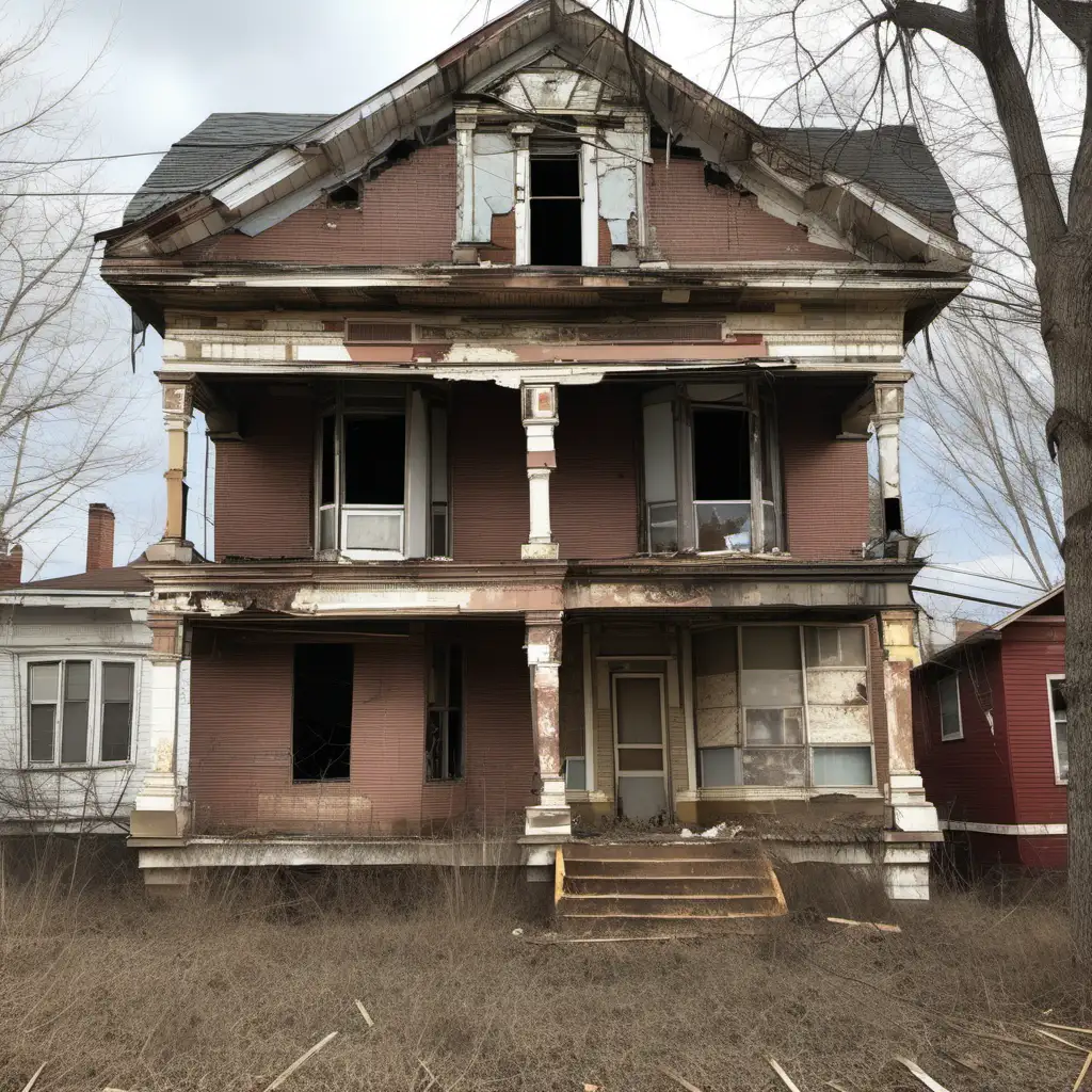 Casa desgasta deterioridad que necesita una restauracion