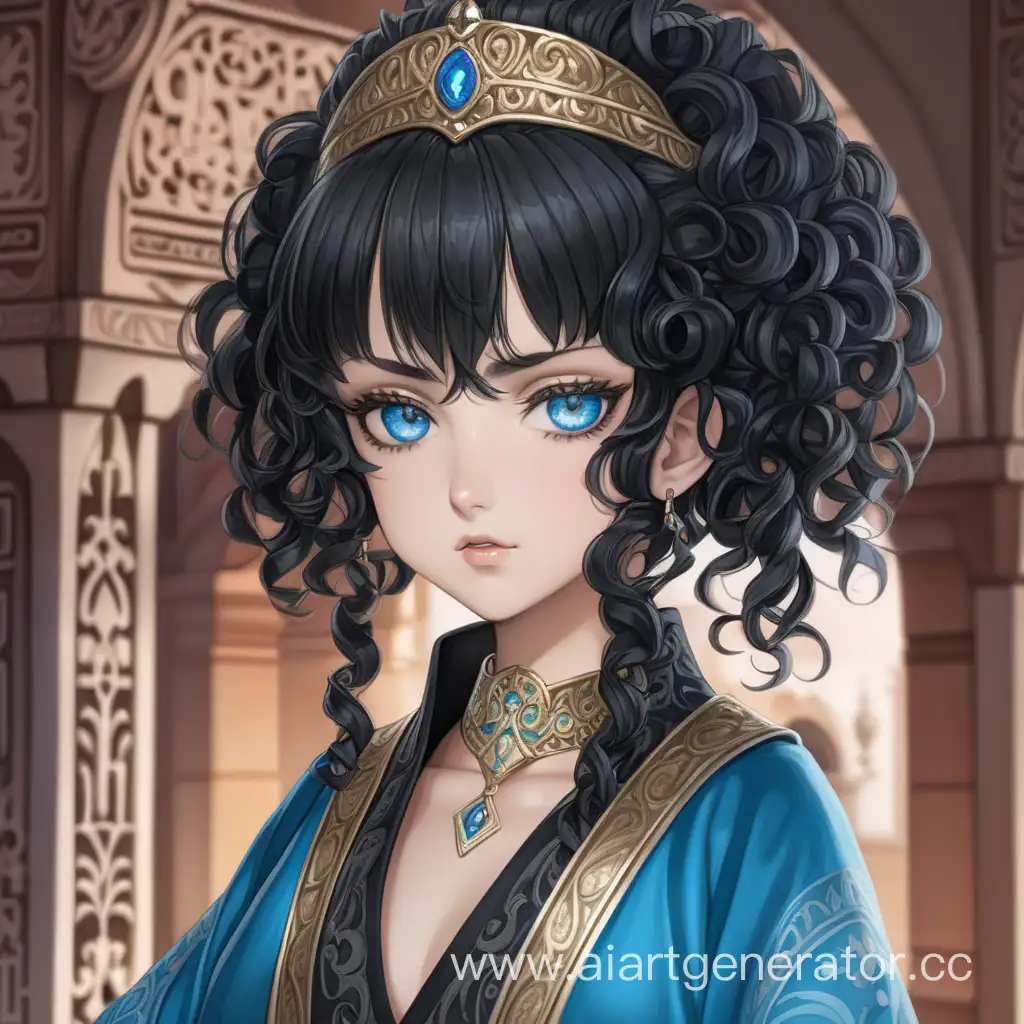 Exotic-Sultans-Concubine-with-Black-Curly-Hair-and-Blue-Eyes