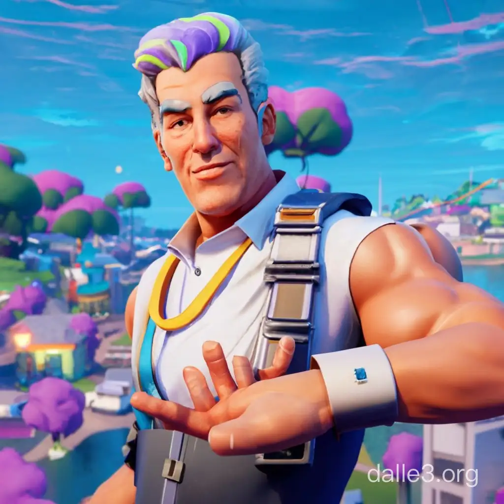 Jeffery Epstein In fortnite with chun li fortnite skin with the fortnite map as the background