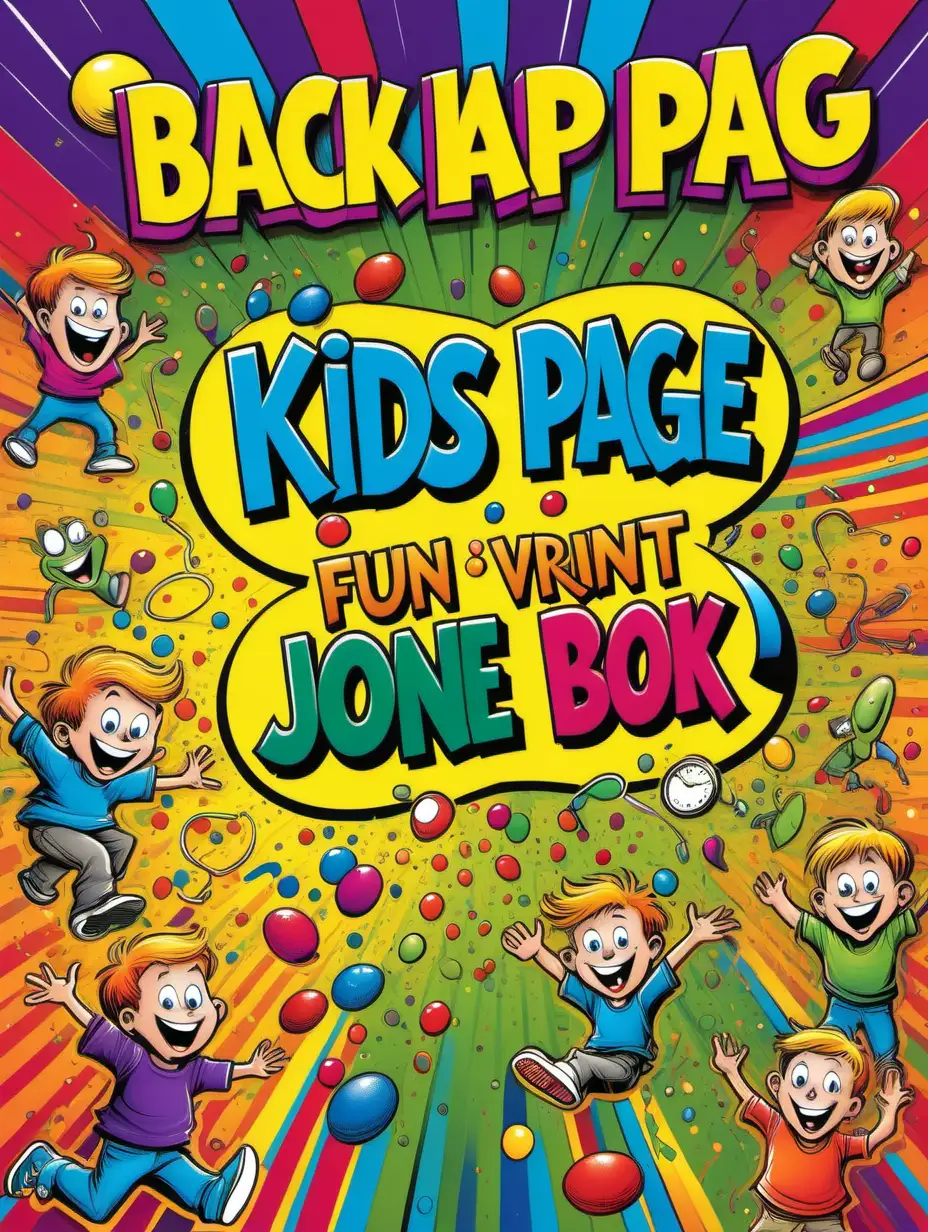 Colorful Back Page Cover for a Kids Joke Book