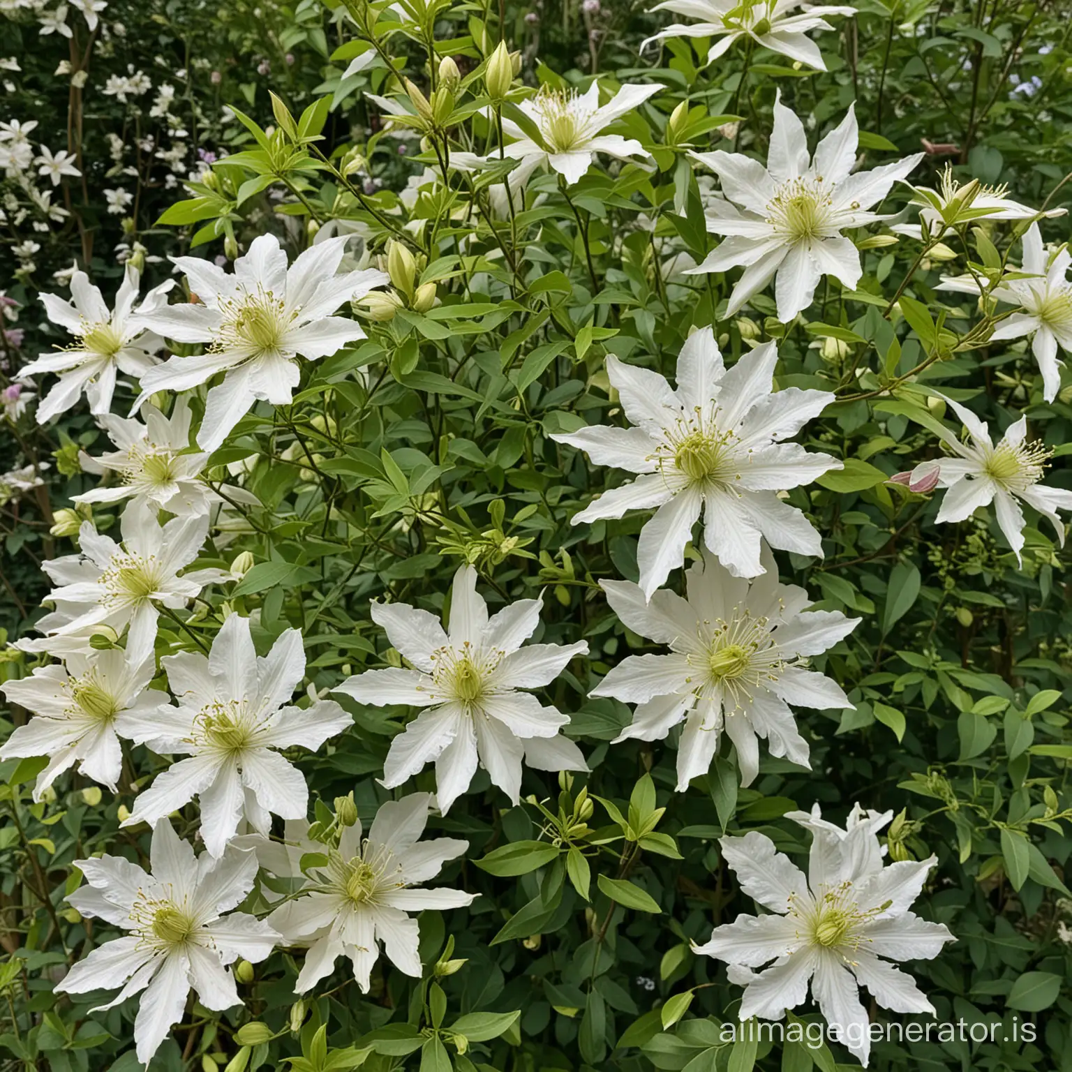 Clematis-Vitalba-Lush-White-Blooms-of-Climbing-Plants-in-Serene-Forest-Setting