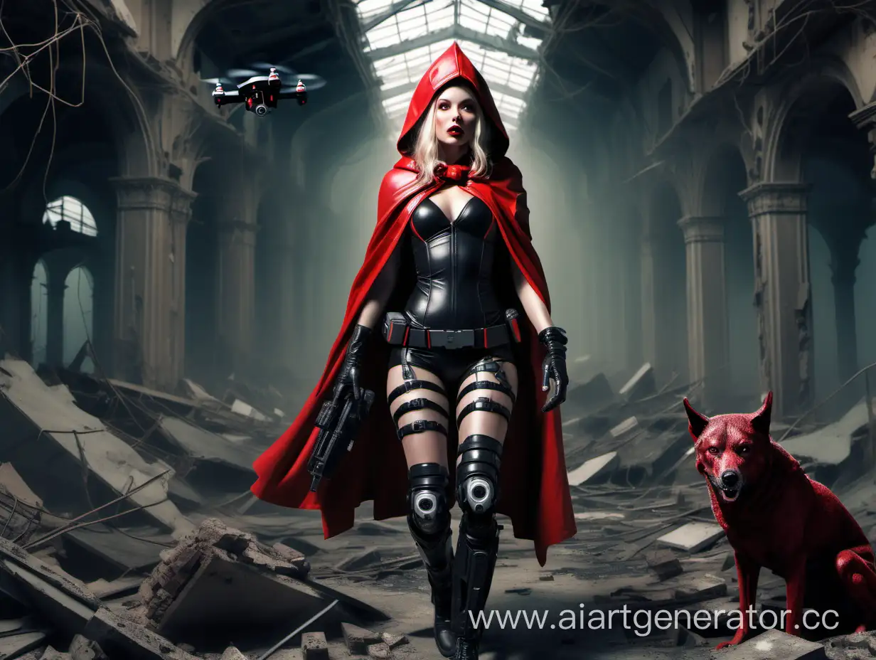 PostApocalyptic-Little-Red-Riding-Hood-with-Neural-Network-Drone-Assistant