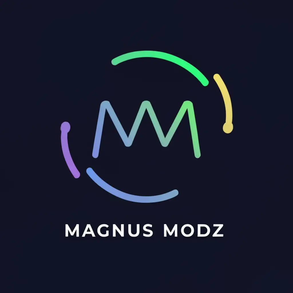 a logo design,with the text "Magnus Modz", main symbol:Magnus Modz in a circle (M M),complex,be used in Technology industry,clear background