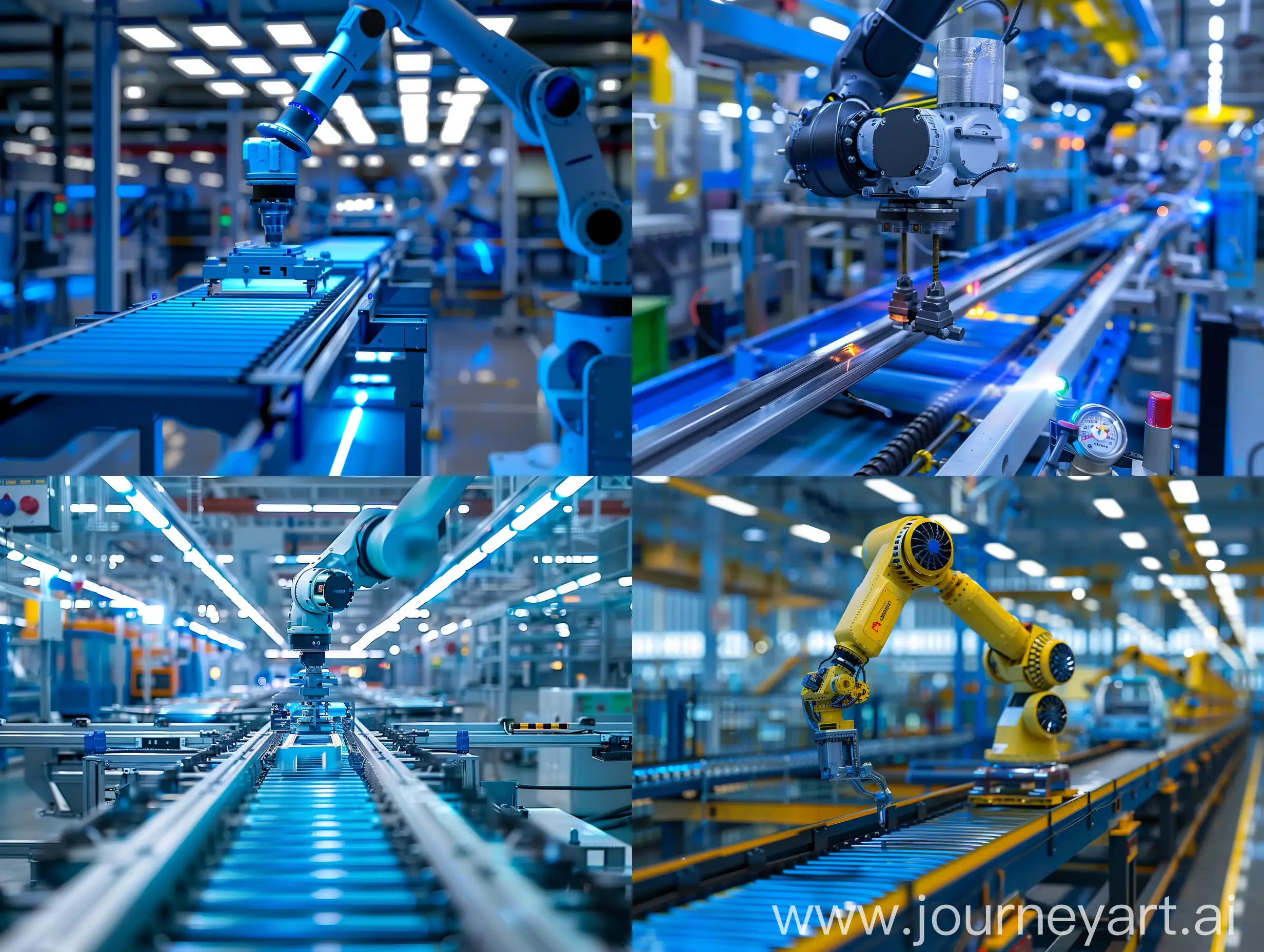 Modern-Car-Factory-Conveyor-Line-with-Automated-Robot-Arm-in-Photorealistic-Blue-Setting