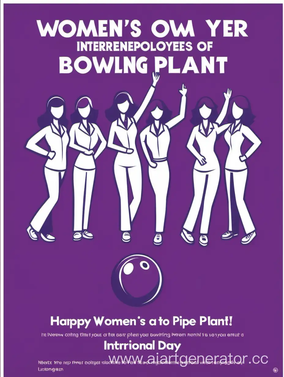 нарисуй афишу где работников трубного завода приглашают на игру в боулинг в честь международного женского дня 8 марта