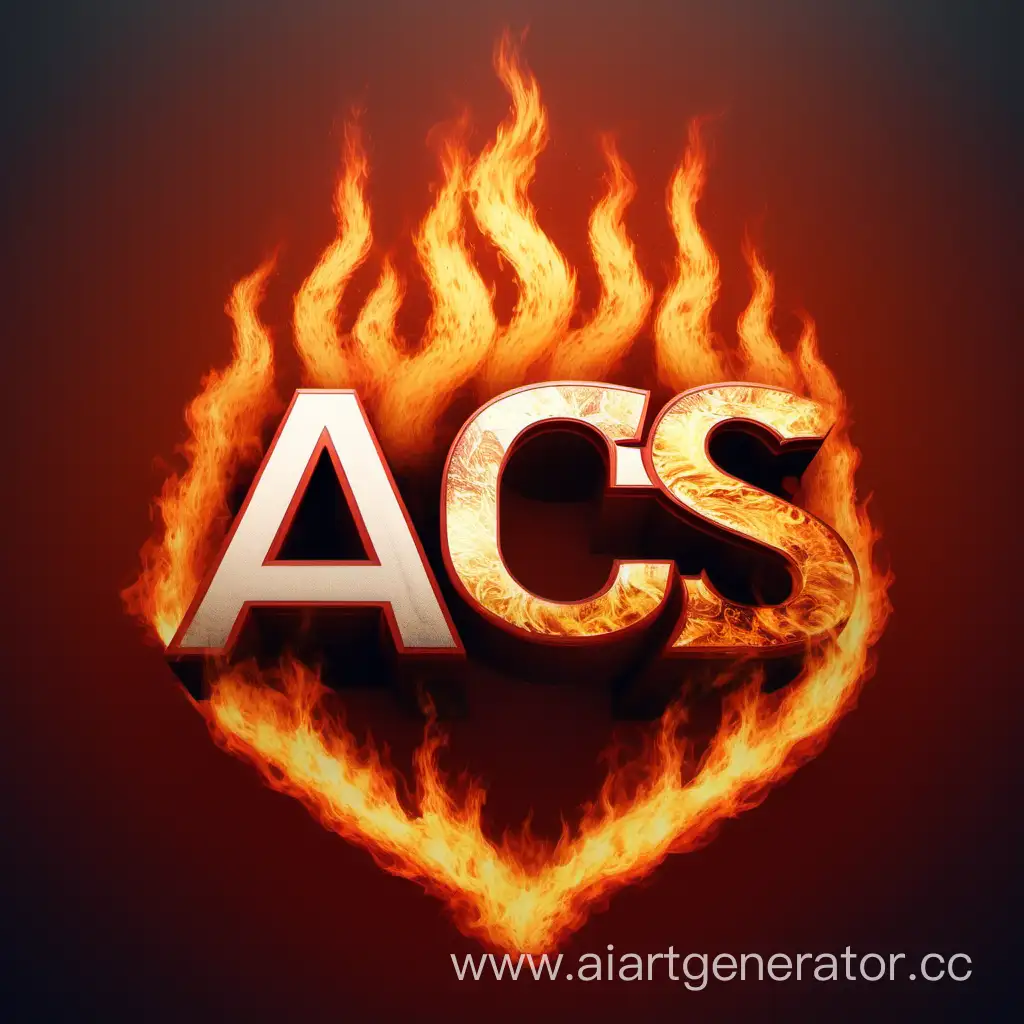 3 буквы "Acs". Это логотип
На фоне трёх букв яркий огонь обводящий низ логотипа.
