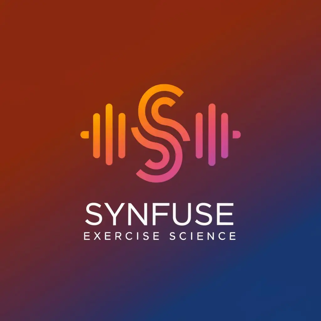 a logo design,with the text 'Synfuse Exercise Science', main symbol:The letter S, fusing together, some integration of a dumbbell and heart,Minimalistic,be used in Sports Fitness industry,clear background