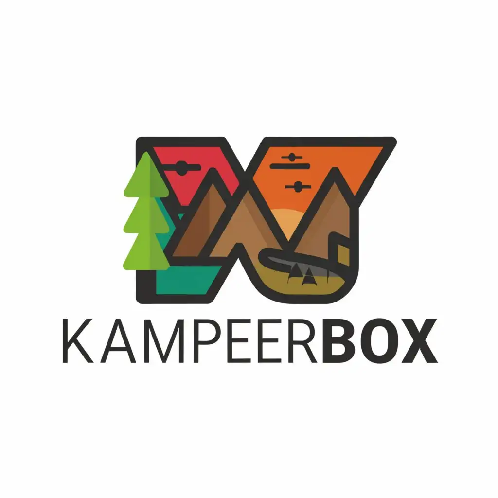 a logo design,with the text 'KamperBox', main symbol:KB,Minimalistic, be used in Travel industry,clear background