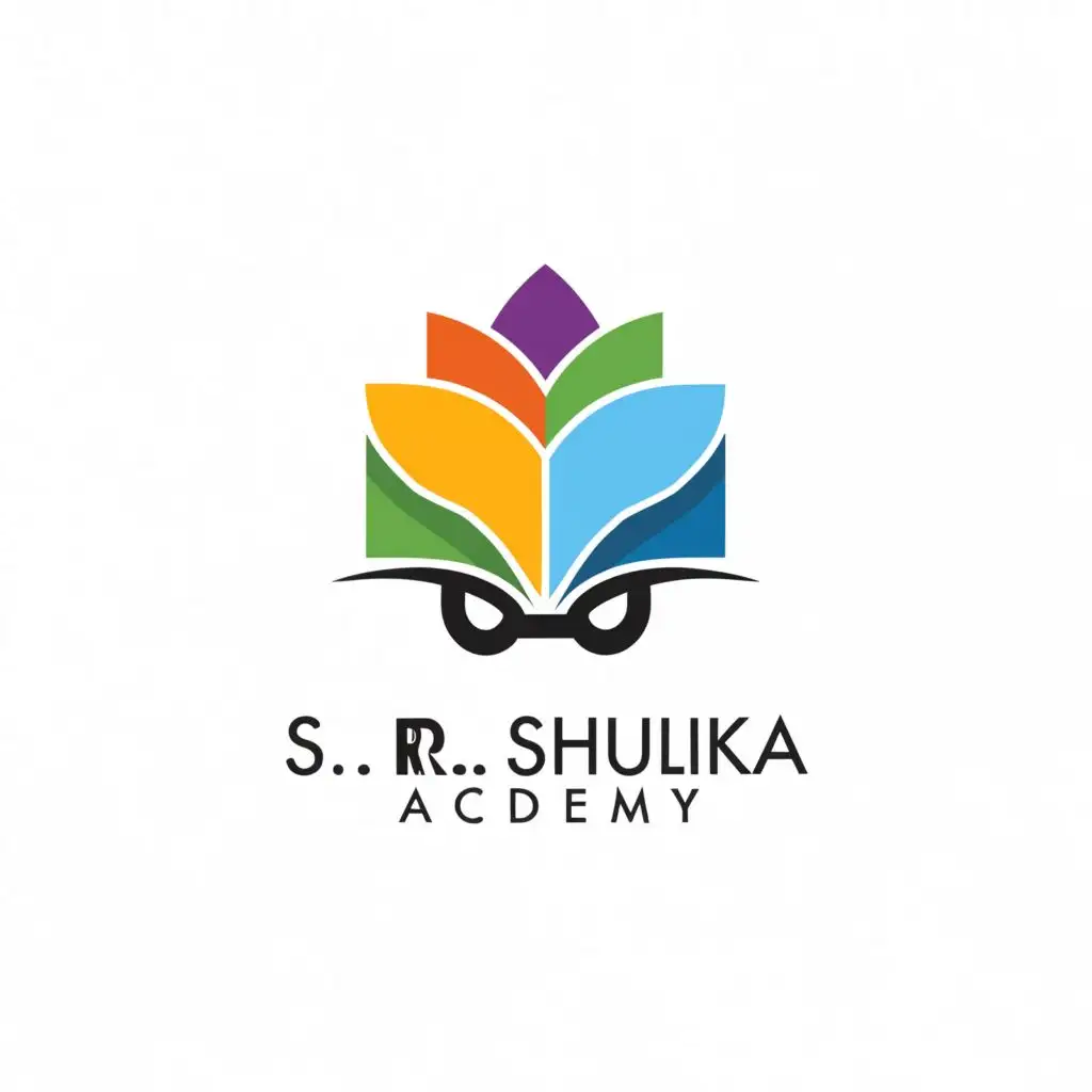 a logo design,with the text "S. R. Shukla Academy", main symbol:Books and stationery,Moderate,be used in Education industry,clear background