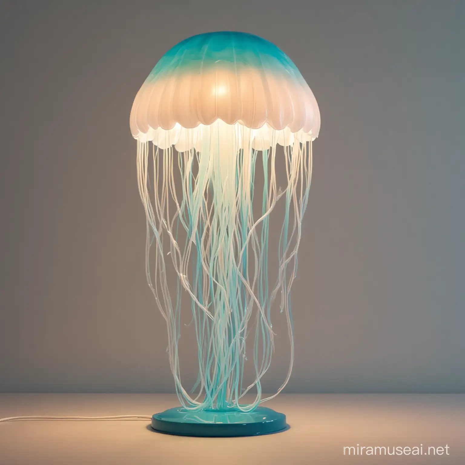 A cool looking lamp that looks like a jellyfish and glows
