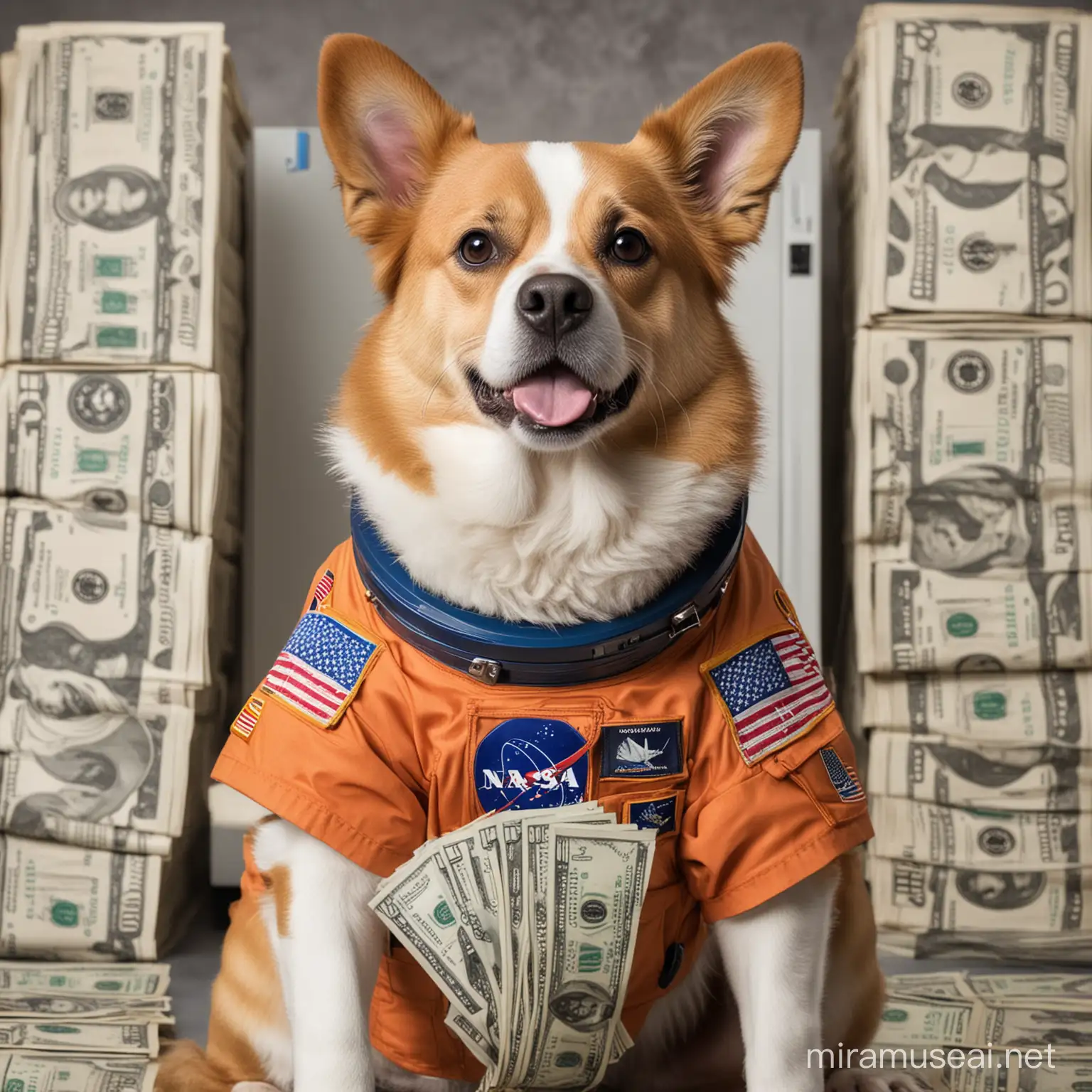 NASA Canine Astronaut with Treasures