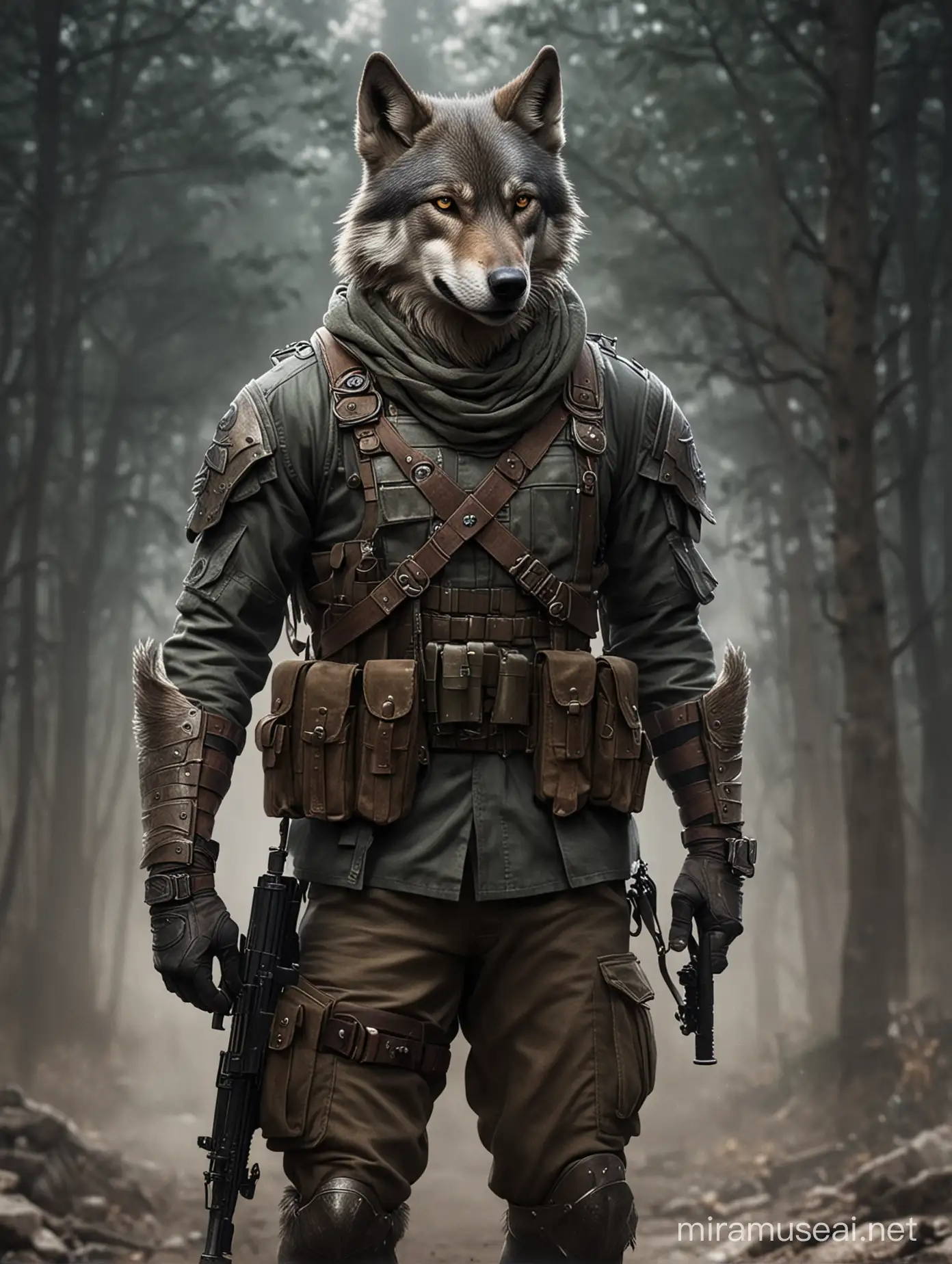 Majestic Soldier Wolf in Nighttime Wilderness
