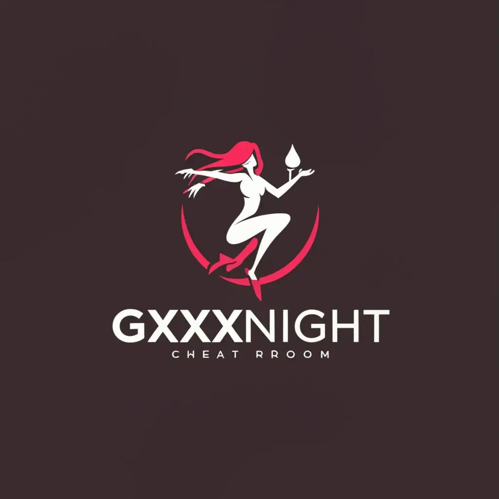 a logo design,with the text "gxxxnight", main symbol:sexy girl Chat Rooms,Moderate,clear background