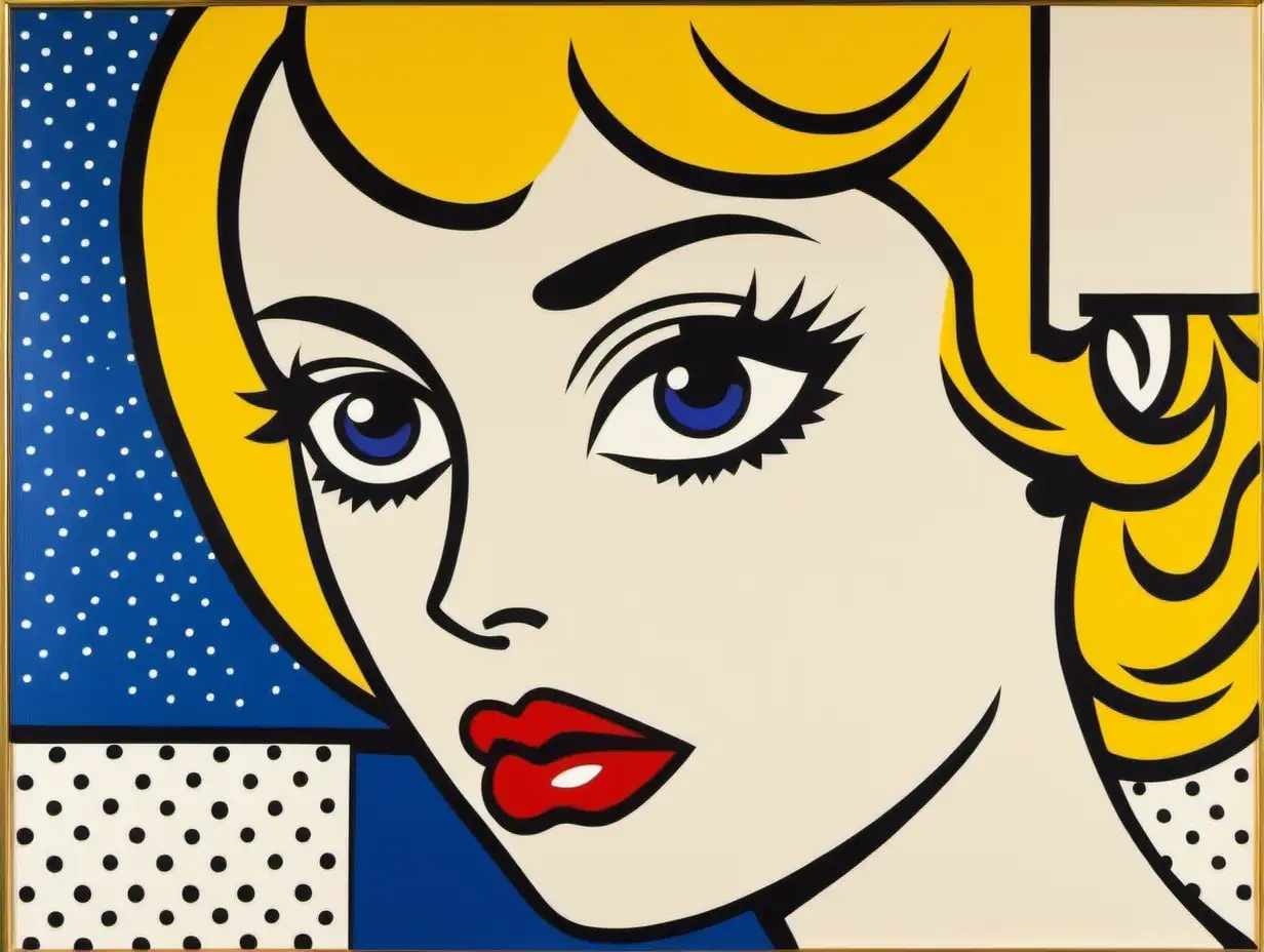 Pop Art Portrait Roy Lichtenstein Style Painting