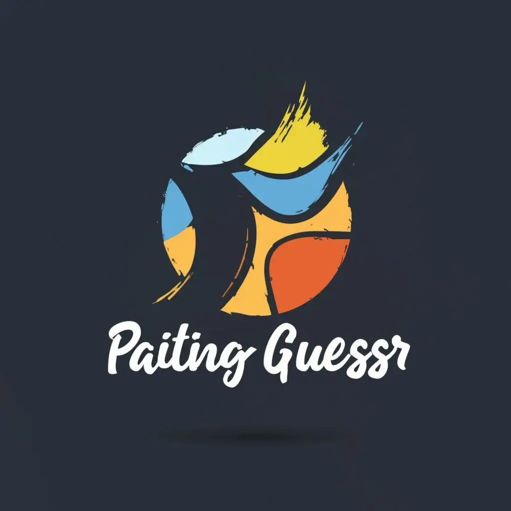 logo, A painting, with the text "PaitingGuessr", typography, be used in Entertainment industry