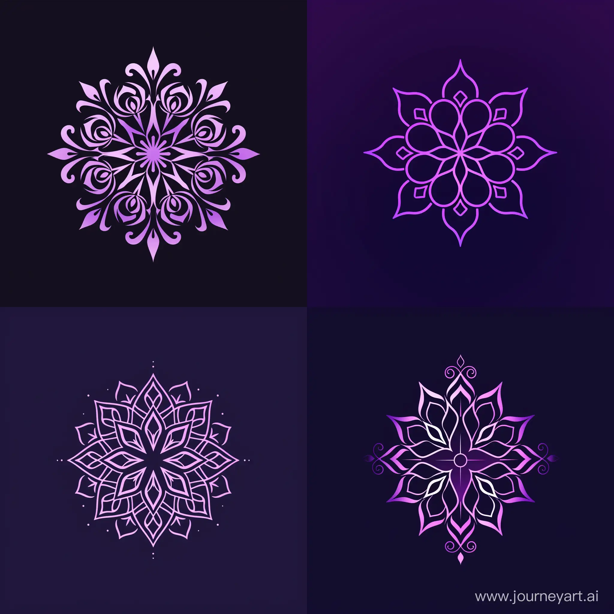 logo for a financial website. the logo should be inspired by a mandala symbol, have the purple color and be minimalistic without lots of details