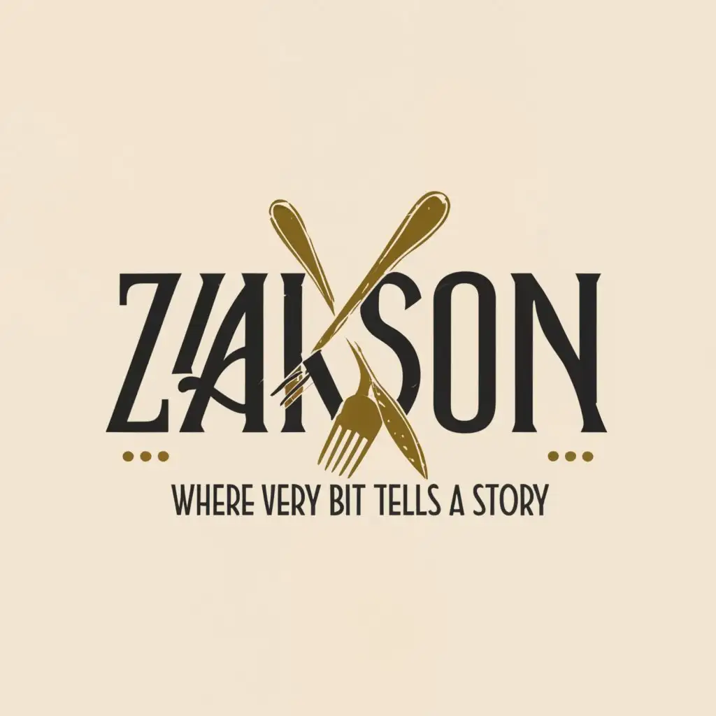 a logo design,with the text "Zakson", main symbol:Where Every Bite Tells a Story. Live, Love & Eat,Moderate,be used in Restaurant industry,clear background