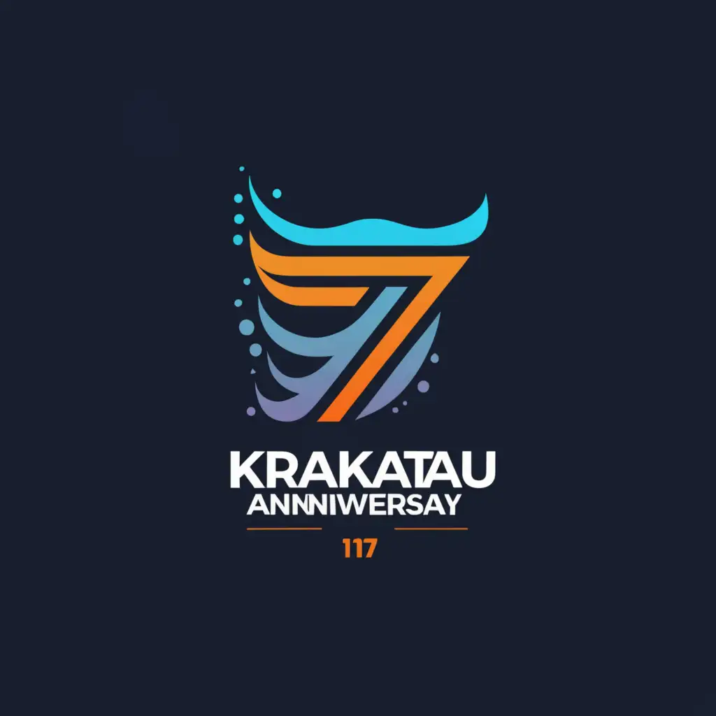 a logo design,with the text "Krakatau Atlantik Anniversary", main symbol:17,complex,be used in Events industry,clear background