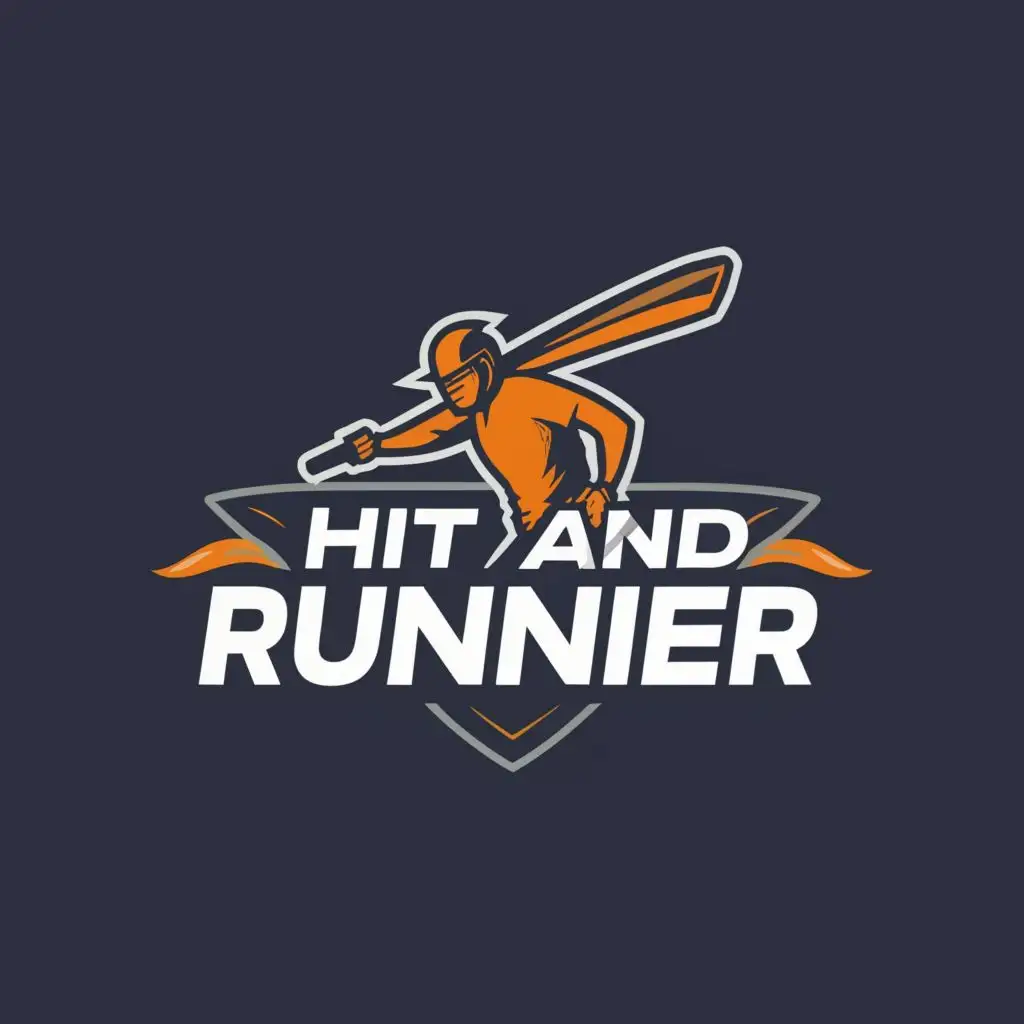 a logo design,with the text "Hit and runners", main symbol:cricket,Moderate,be used in Sports Fitness industry,clear background