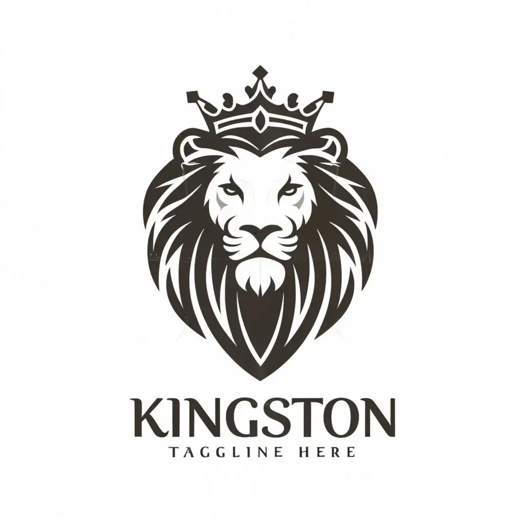 logo, LOGO Design For KINGSTON Majestic Lion Crowned with Typography for the Religious Industry, with the text "KINGSTON", typography