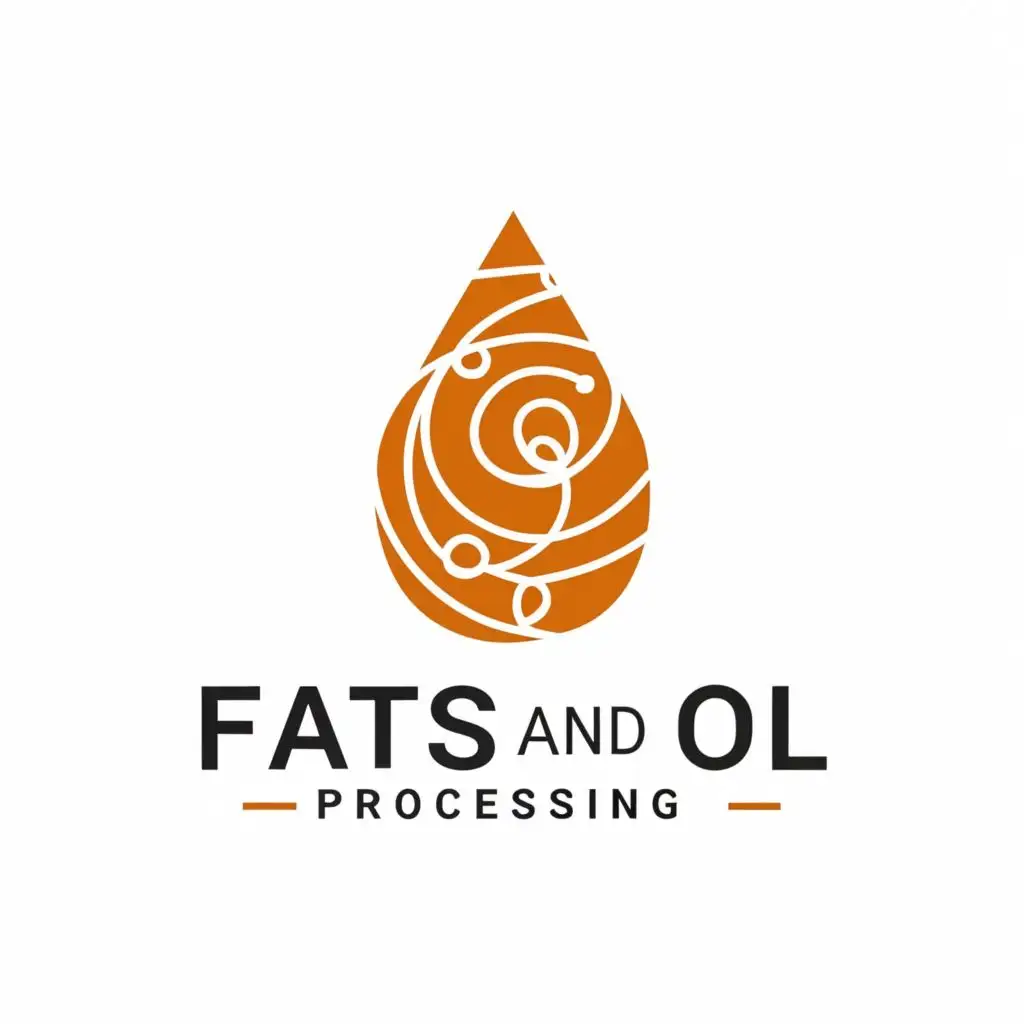 a logo design,with the text "FATS AND OIL PROCESSING", main symbol:Fats and Oil,Minimalistic,clear background
