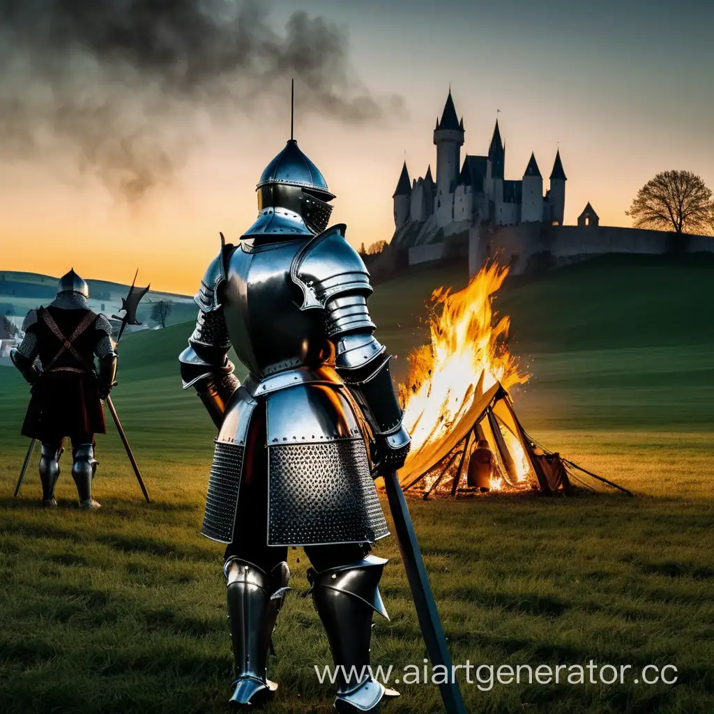 Knight-by-the-Bonfire-in-Castle-Setting