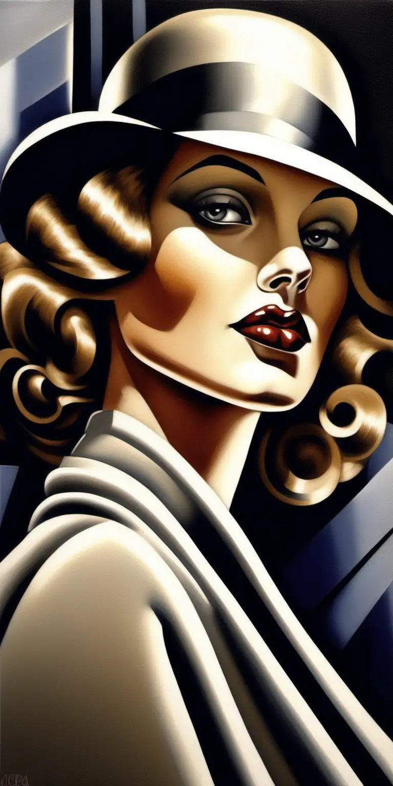 Art Decoinspired Woman in 1930s Fashion Striking HighContrast Portrait