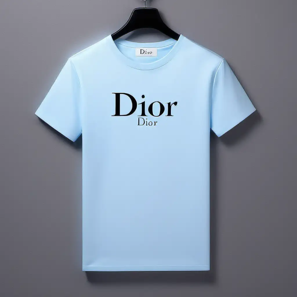Luxury, uniquely crafted, innovative, Dior inspired baby blue t shirt 