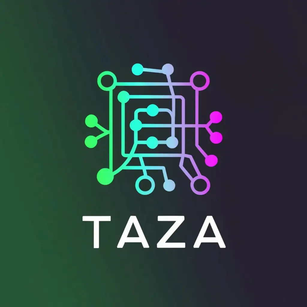 a logo design,with the text "TAZA", main symbol:processor or something related to technology,Moderate,clear background