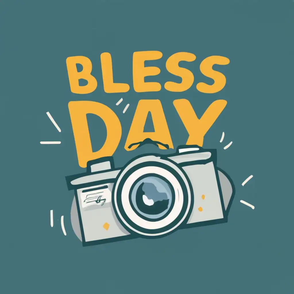 logo, camera, with the text "Bless Day", typography, be used in Events industry
