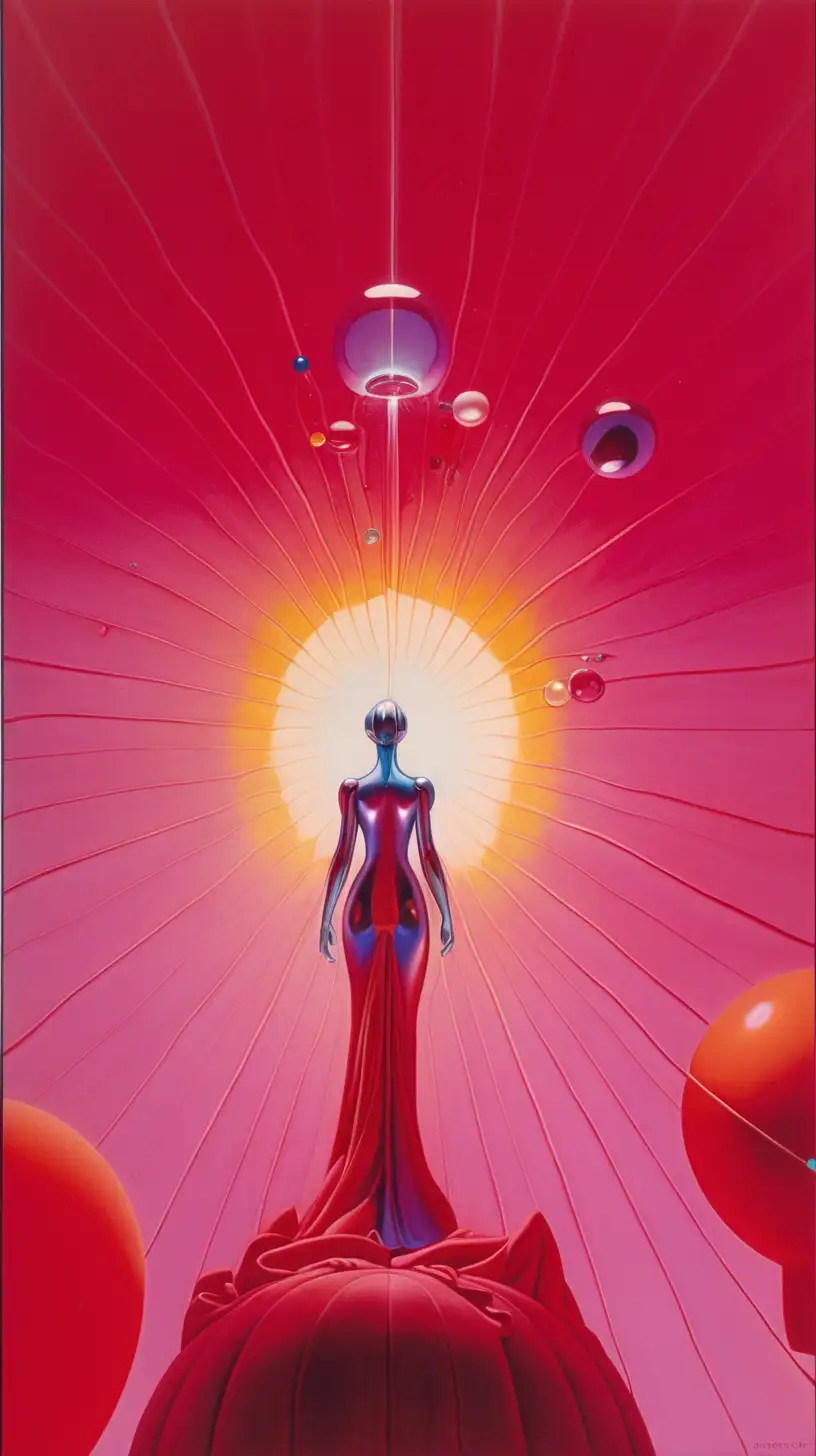 art by agnes lawrence pelton, lomo, graphic novel, art by Jeff koons, powerful, Sci-Fi, by jose tapiro Y baro, glass paint, cinematic light, serene, ruby red