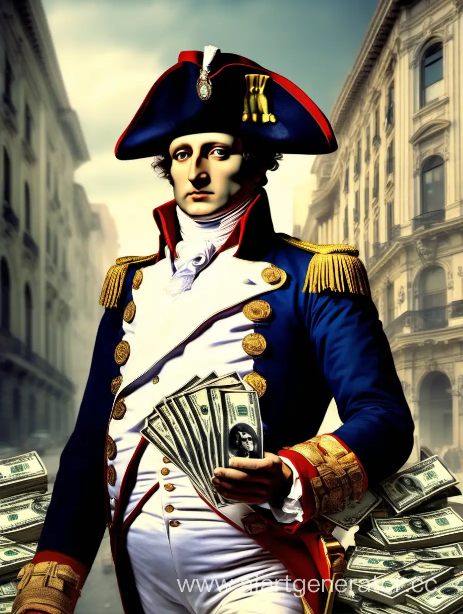 Napoleon-Bonaparte-in-the-City-with-8k-in-Hand